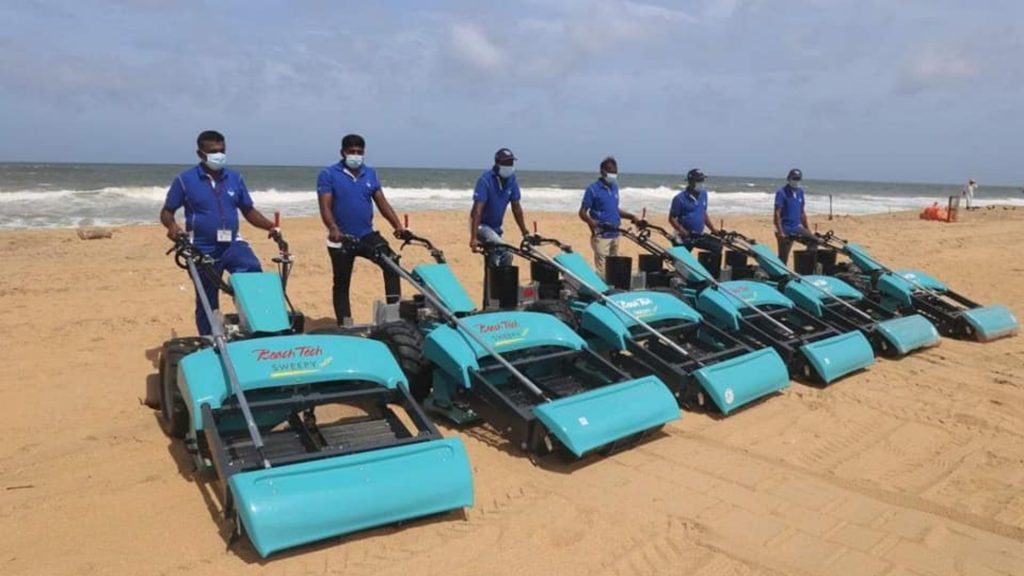 Beach Cleanup machines to remove X-Press Pearl plastic waste