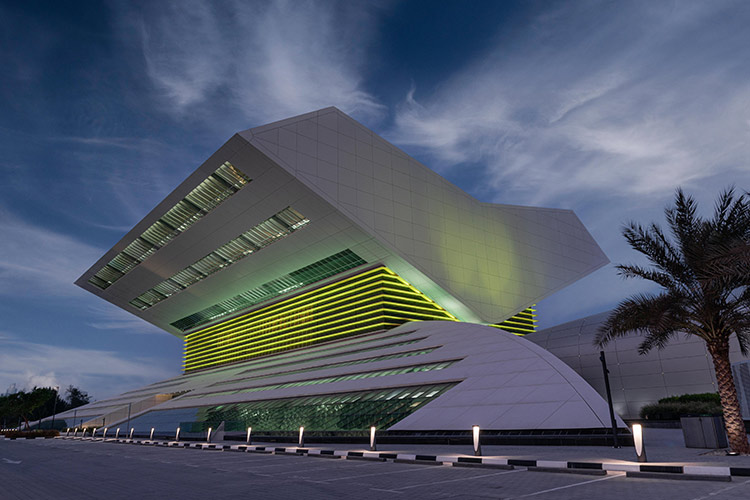 The external view of the Mohammed Bin Rashid Library in Dubai